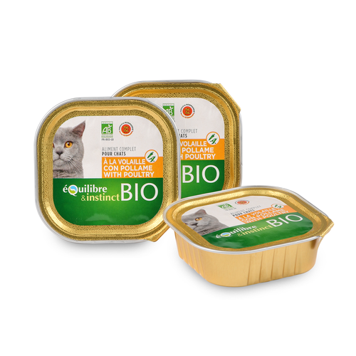 Visuel 1 du produit Pâtée bio pour chat à la volaille Equilibre & Instinct - 100 g
