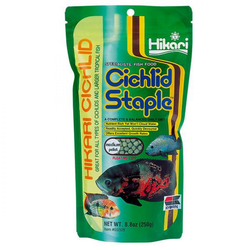 Visuel 1 du produit Nourriture pour poissons d'aquarium, spécialement pour cichlidés, HIKARI AQUARIUM - modèle Cichlid Staple Medium - 250g