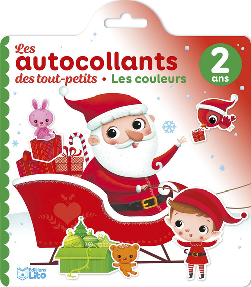 Visuel 1 du produit Livre d’autocollants "Les couleurs de Noël" aux Éditions Lito collection Les autocollants des tout petits 2 ans