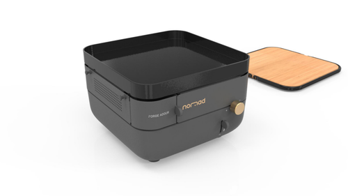 Visuel 3 du produit Plancha Nomad au gaz coloris noir en acier Forge Adour Nomad - 33,5 x 33,5 x 21,5 cm