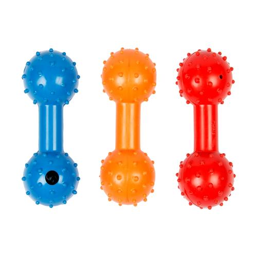 Visuel 1 du produit Jouet pour chien en caoutchouc coloris multicolore haltère à mâcher Duvoplus Rubber Dumbell - 11 cm