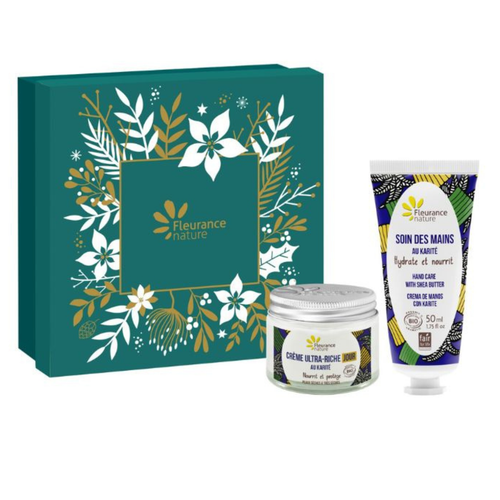Visuel 1 du produit Coffret soin bio au karité pour visage et mains Fleurance - 100 ml