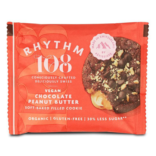 Visuel 1 du produit Cookie bio chocolat coeur beurre de cacahuete Rythm 108 - 50 g