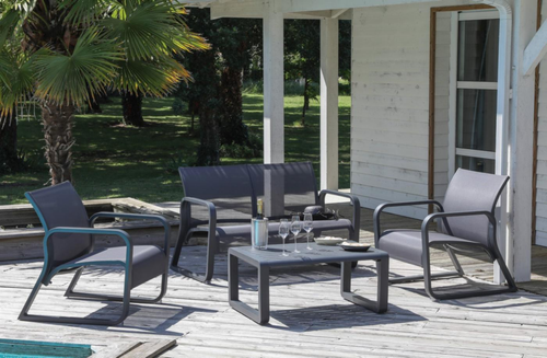 Visuel 2 du produit Fauteuil lounge aluminium gris, PROLOISIRS quenza ii - graphite