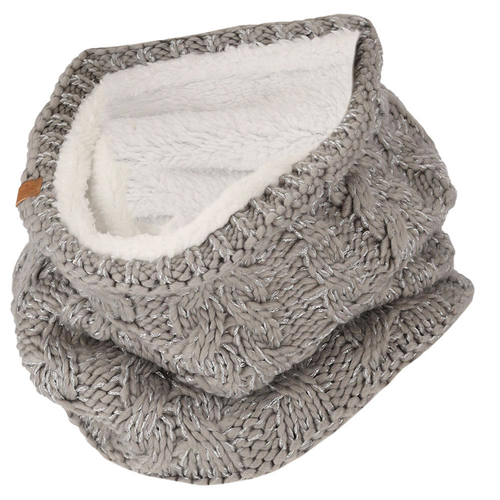 Visuel 1 du produit Tour de cou snood de ski en tricot fourré gris Sarlini