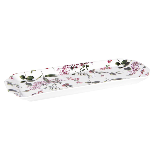 Visuel 2 du produit Plat à cake en porcelaine motifs floraux Champêtre - 36 x 40 cm