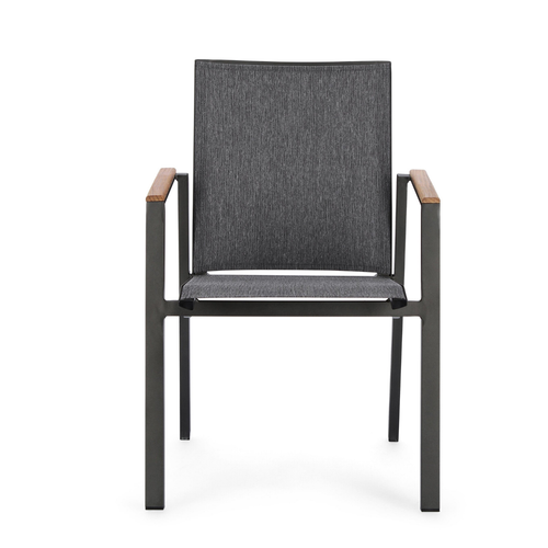Visuel 2 du produit Fauteuil Capucine coloris gris en bois en aluminium et teck - 59 x 61 x 88 cm