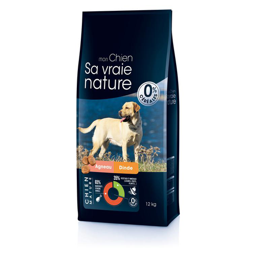 Visuel 1 du produit Croquette pour chien mature à l'agneau et à la dinde Sa vraie nature - 12 kg