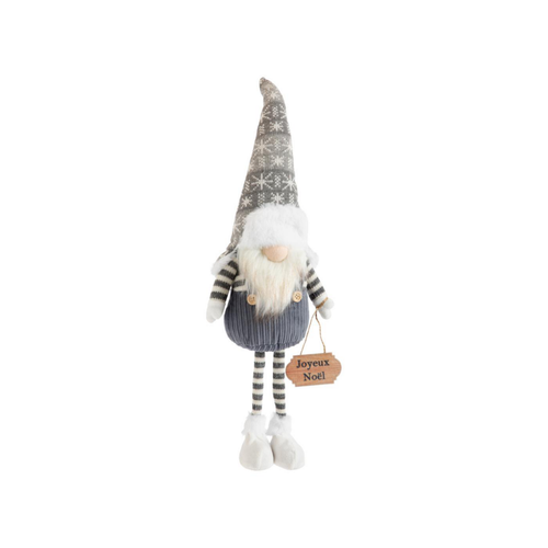 Visuel 1 du produit Gnome gris et blanc debout avec pancarte petit modèle - 59 cm