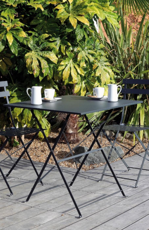 Visuel 2 du produit Guéridon carré acier époxy gris - PROLOISIRS Cuba - 70x70 cm