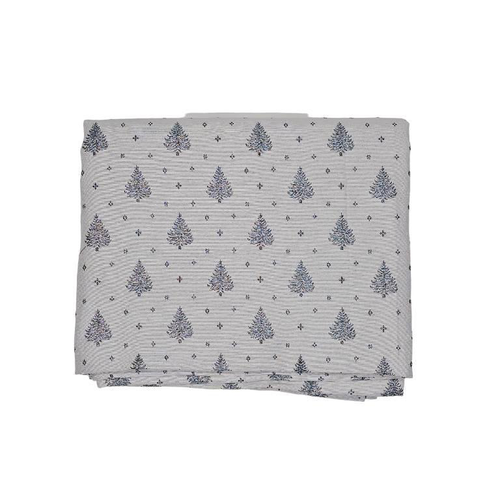 Visuel 1 du produit Nappe décorative Finlande coloris blanc en coton - 150 x 250 cm