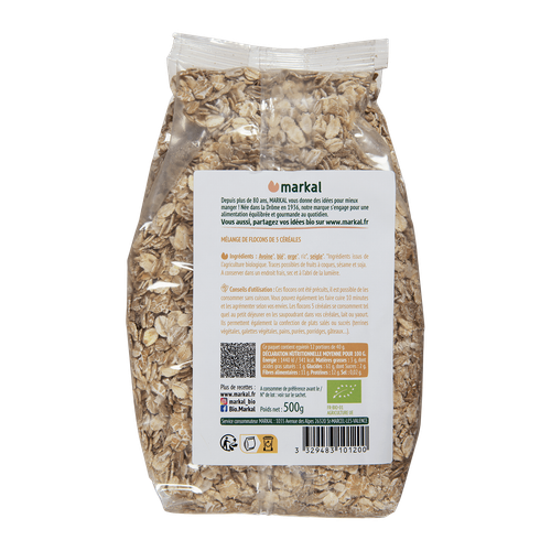 Visuel 2 du produit Flocon 5 céréales bio Markal - 500 g