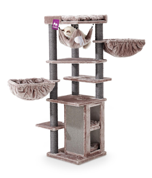 Visuel 1 du produit Arbre à chat coloris cappuccino Petrebels Ramses 158 - 50 x 50 x 158 cm