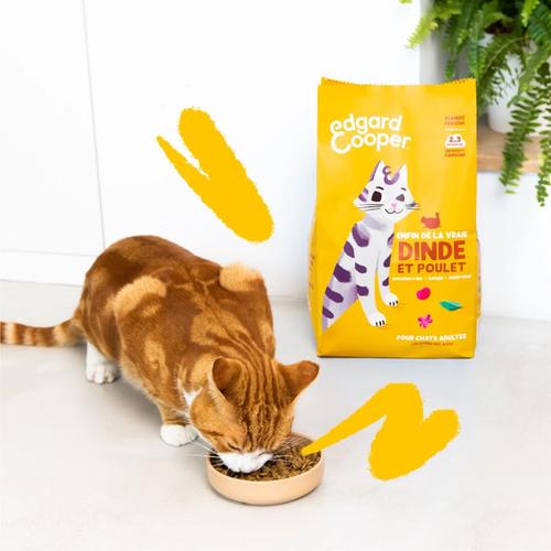 Visuel 3 du produit Croquettes pour chat adulte à la dinde et au poulet sans céréales Edgard & Cooper - 2 kg