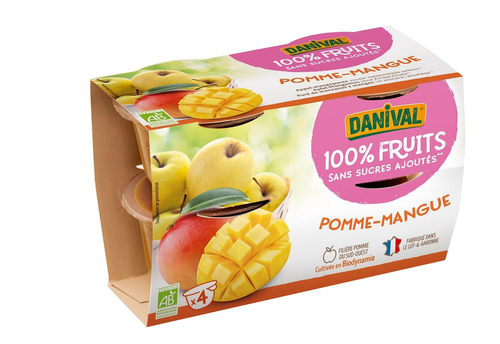 Visuel 1 du produit Dessert de fruits pomme mangue bio - 4 x 100g