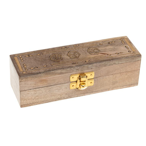 Visuel 1 du produit Boîte décorative à dés en bois de manguier - 12 x 5 x 16 cm