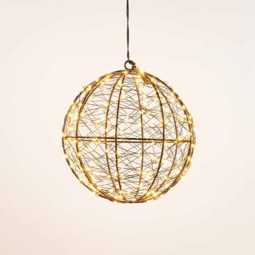 Visuel 2 du produit Décoration lumineuse de Noël boule micro LED blanc orangé flash minuterie variateur intérieur extérieur - Ø 18 cm