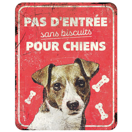 Visuel 1 du produit Panneau d'avertissement jack russel coloris rouge en métal galvanisé D&D Home - 25 x 20 x 0,3 cm