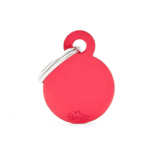 Visuel 1 du produit Médaille basic petit cercle pour chien en aluminium rouge