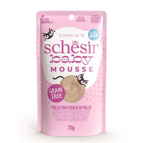 Visuel 1 du produit Alimentation humide en sachet pour chat baby mousse poulet Schesir - 70 g