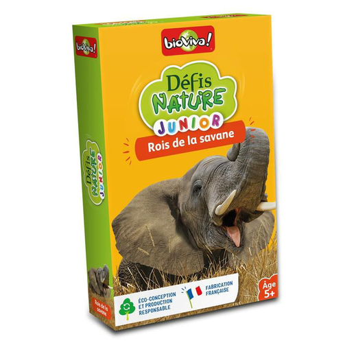 Visuel 1 du produit Jeu de cartes Défis nature junior - Rois de la savane Bioviva Éditions