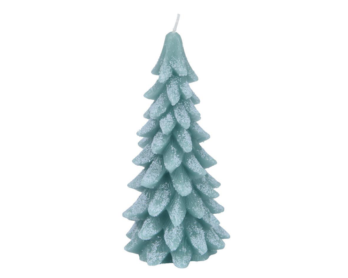 Visuel 1 du produit Bougie sapin enneigé coloris vert - 20 cm