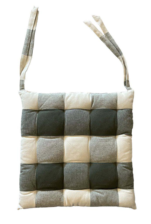 Visuel 1 du produit Galette de chaise carrée en coton kaki Big-Celestin - 40 x 40 cm