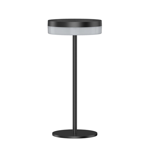 Visuel 1 du produit Lampe de table solaire Vivia avec USB coloris noir en aluminium - Ø 12,5 x 27 cm