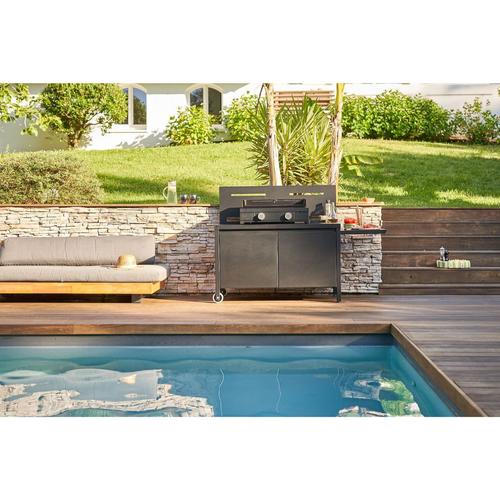 Visuel 7 du produit Plancha Modern gaz 60 coloris noir en acier Forge Adour - 65,5 x 57,3 x 23,8 cm