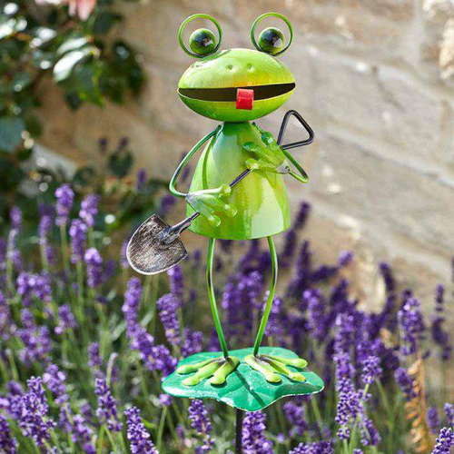 Visuel 1 du produit Grenouille Barmy décorative en piquet pour extérieur coloris vert en métal Smartgarden - 82,5 x 9,5 x 8,5 cm