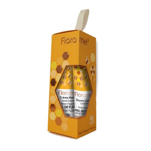 Visuel 1 du produit Coffret duo crème mains et baume à lèvres au miel Florame - les 2 pièces