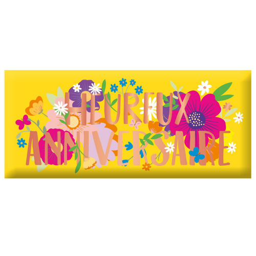 Visuel 1 du produit Mini tablette chocolat lait « Heureux Anniversaire » Art Grafik - 30 g