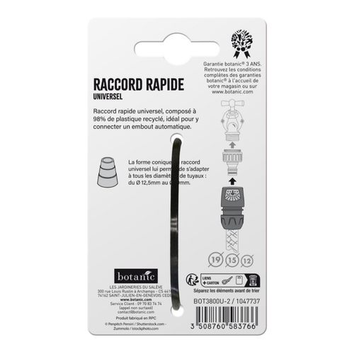 Visuel 2 du produit Raccord rapide universel botanic® pour tuyaux de Ø 12,5 à 19 mm