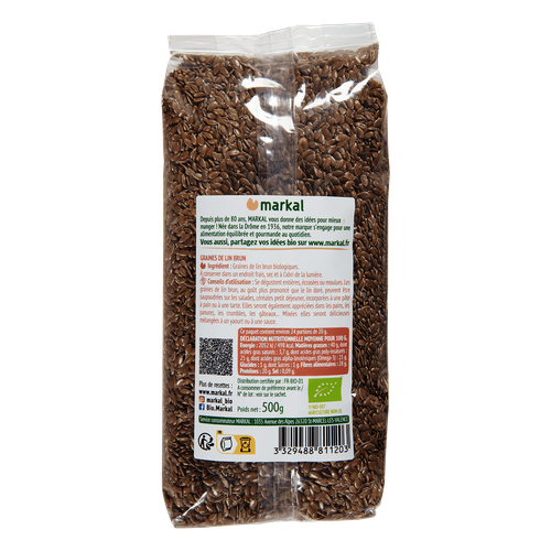 Visuel 2 du produit Graines de lin brun bio Markal Sachet - 500 g