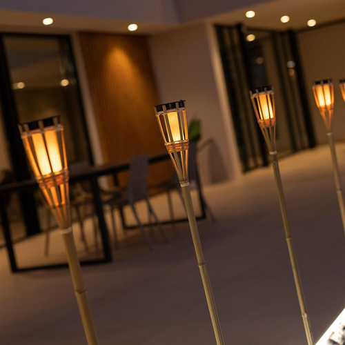 Visuel 4 du produit Lampe torche solaire Hiama 25lm blanc chaud coloris beige - 120 cm