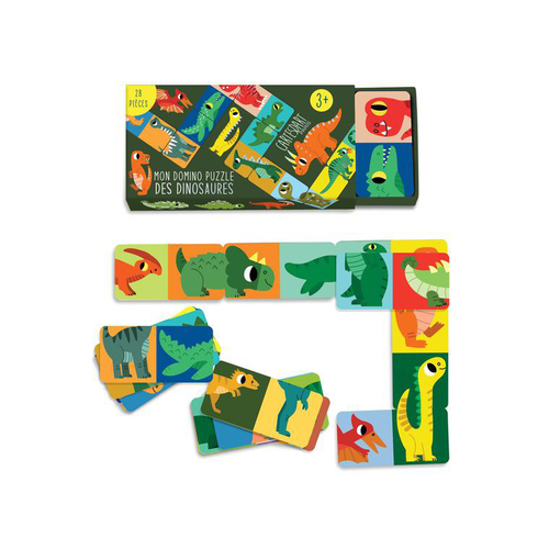 Visuel 1 du produit Domino puzzle Dinosaures multicolore Editions Cartes d’Art