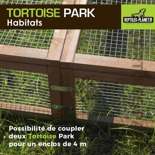 Visuel 3 du produit Tortoise Park pour tortue enclos extérieur grillagé en bois Reptile Planet – 200 x 100 x 25 cm