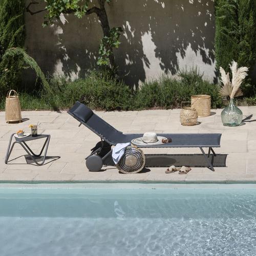 Visuel 7 du produit Bain de soleil Miami II Lafuma coloris gris structure en acier et toile en Batyline® - 77 x 184 x 76 cm