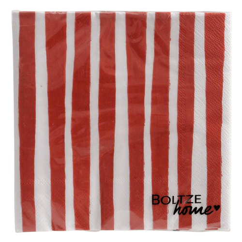 Visuel 3 du produit Serviettes en papier rouge/blanc Rosso x20 - 16,5 x 16,5 cm