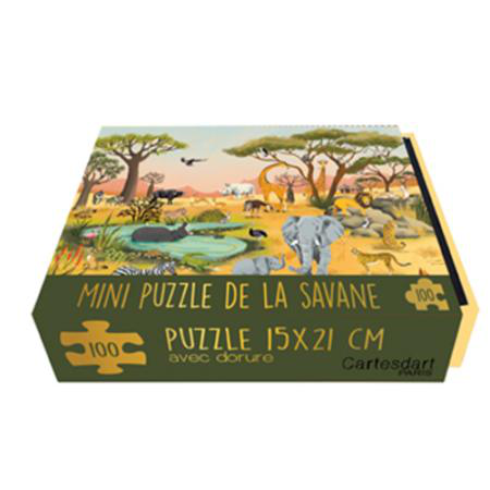 Visuel 1 du produit Mini puzzle savane coloris multicolore Cartes d'Art