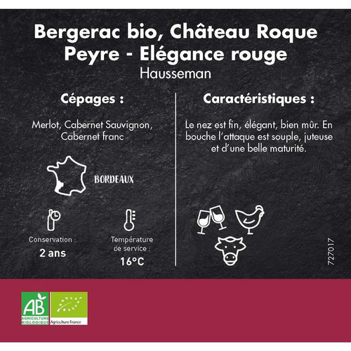 Visuel 2 du produit Château Roque Peyre - Elégance Bergerac rouge bouteille - 75 cl