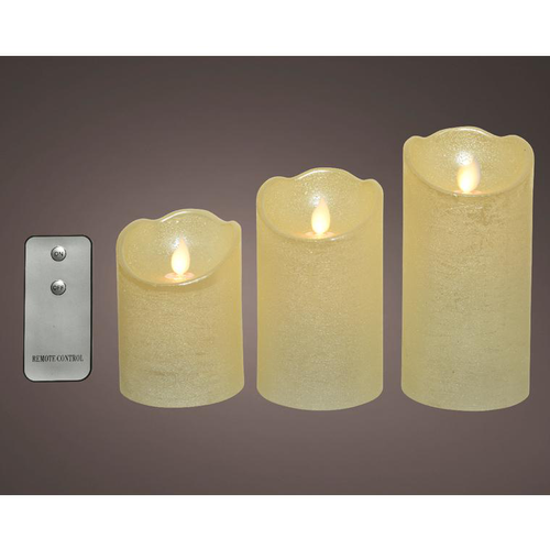 Visuel 1 du produit Bougies oscillantes beige à LED blanc chaud x 3