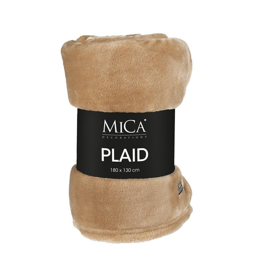 Visuel 1 du produit Plaid polaire marron clair Mica Famke - 180 x 130 cm