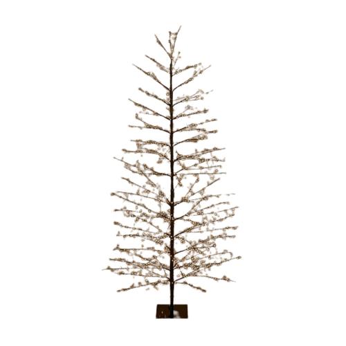 Visuel 1 du produit Décoration de Noël arbre lumineux noir LED blanc orangé avec minuteur - H 180 cm x Ø 60 cm