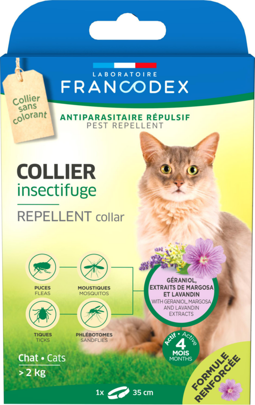 Visuel 1 du produit Collier insectifuge pour chat coloris blanc Francodex - Ø 35 cm