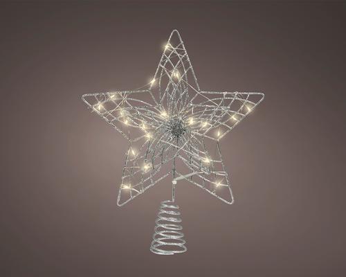 Visuel 1 du produit Cimier intérieur argent à micro LED blanc chaud - 20 x 30 cm