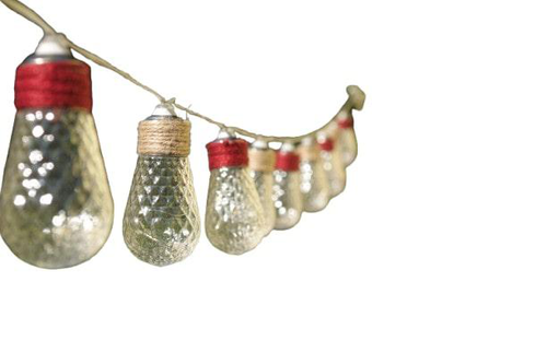 Visuel 1 du produit Guirlande Beebop  à suspendre 10 LED facettes coloris beige en corde naturelle - 180 cm