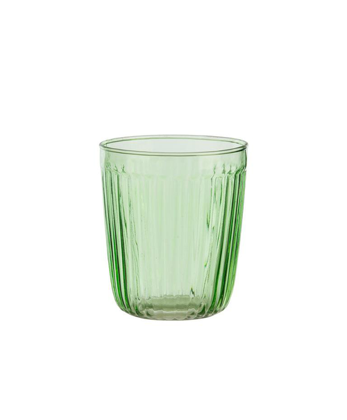 Visuel 1 du produit Gobelet décor côtelé coloris vert en verre - 9 x 8 cm