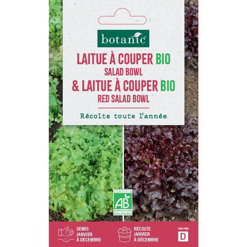 Visuel 1 du produit Graines de laitue à couper bio salad bowl + red salad bowl botanic® - graines à semer