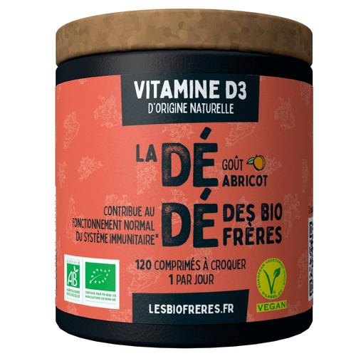 Visuel 1 du produit Vitamine D3 goût abricot Les bio frères La Dédé - 120 comprimés